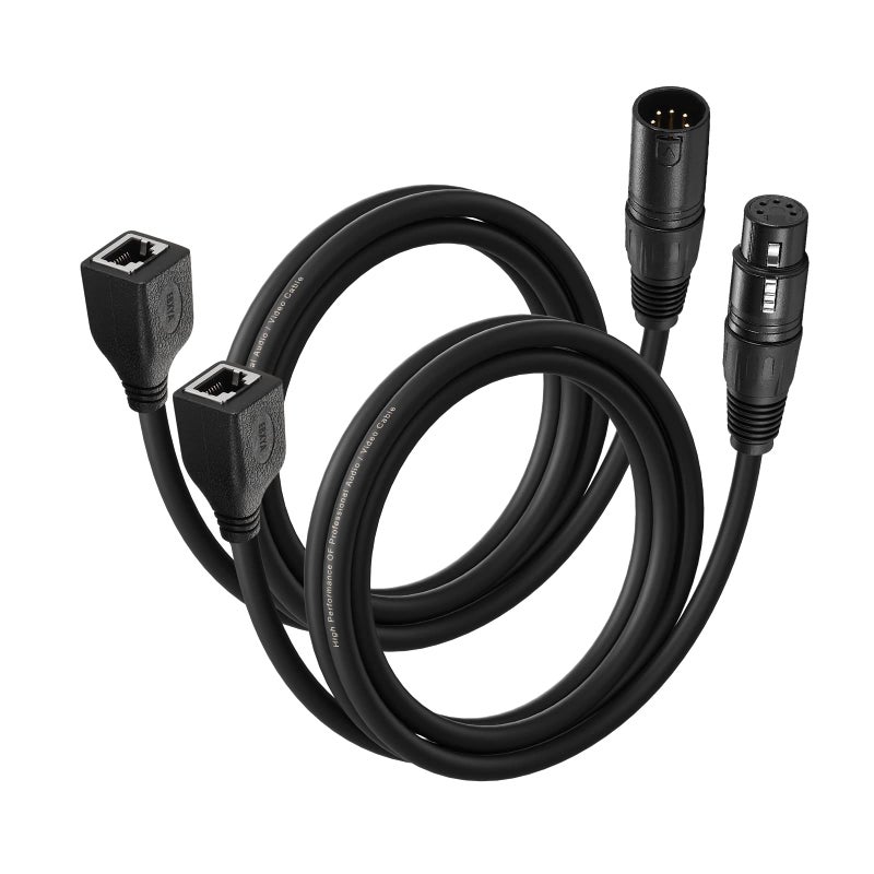 EBXYA كابل EBXYA 5 دبابيس XLR إلى RJ45 - كابل RJ45 إلى 5 دبابيس XLR ذكر/أنثى بطول 3 أقدام، 1 زوج - Image 1